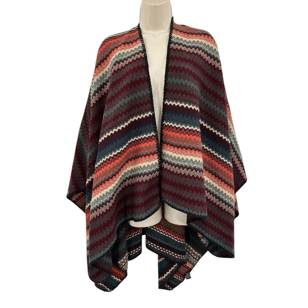 Angie Western Aztec Blanket Porch Scarf Fall Winter Cloak One Size
